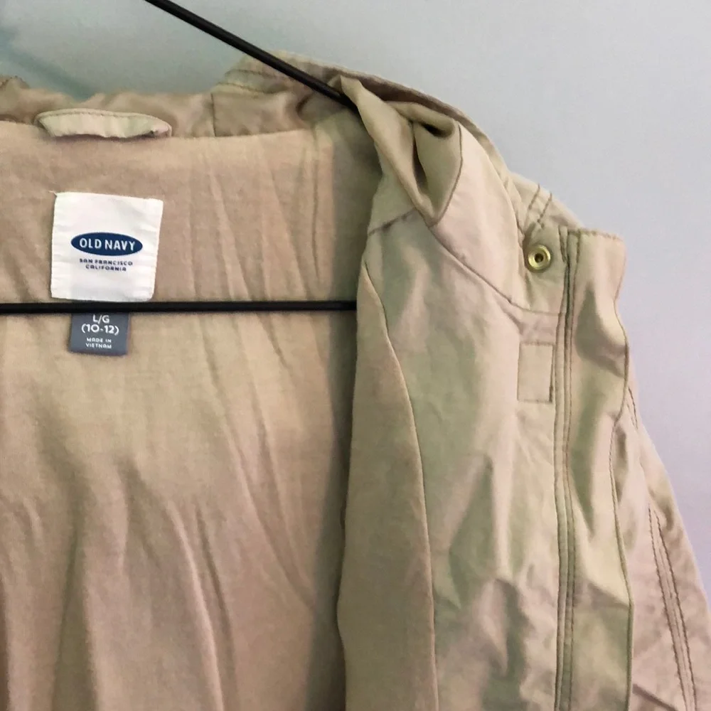 Old Navy Hooded Girls Jacket in Khaki Tan Size Large 10-12